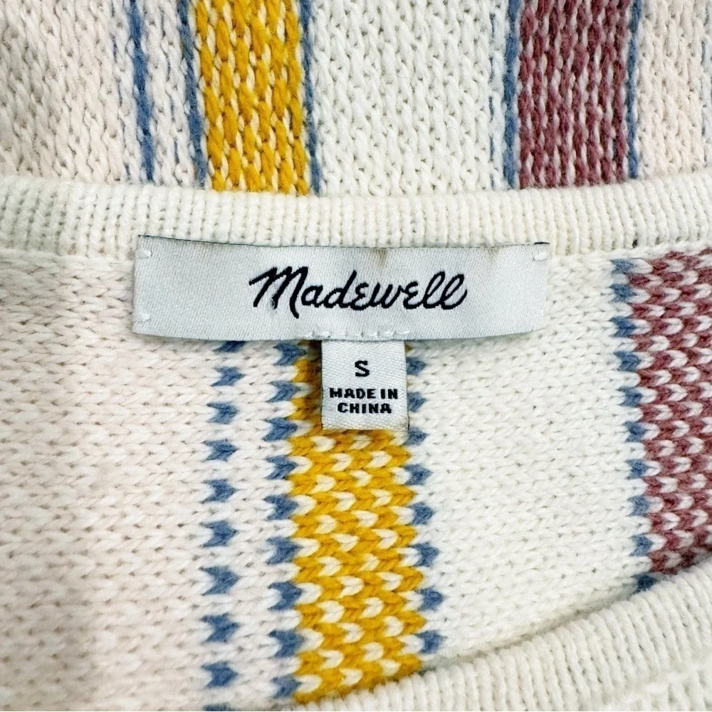 Madewell | Blakley Stripe Sweater Tee Cotton Fringe Size Small - Picture 7 of 8
